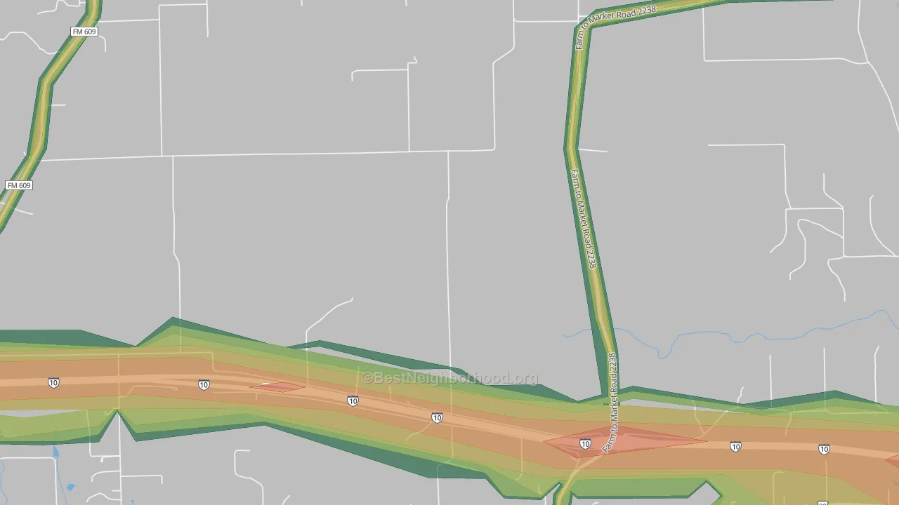 Engle, TX Map of Noise Levels in Engle