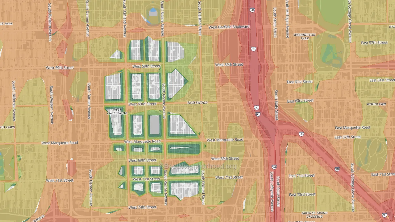 Englewood, Chicago, IL Map of Noise Levels in Englewood