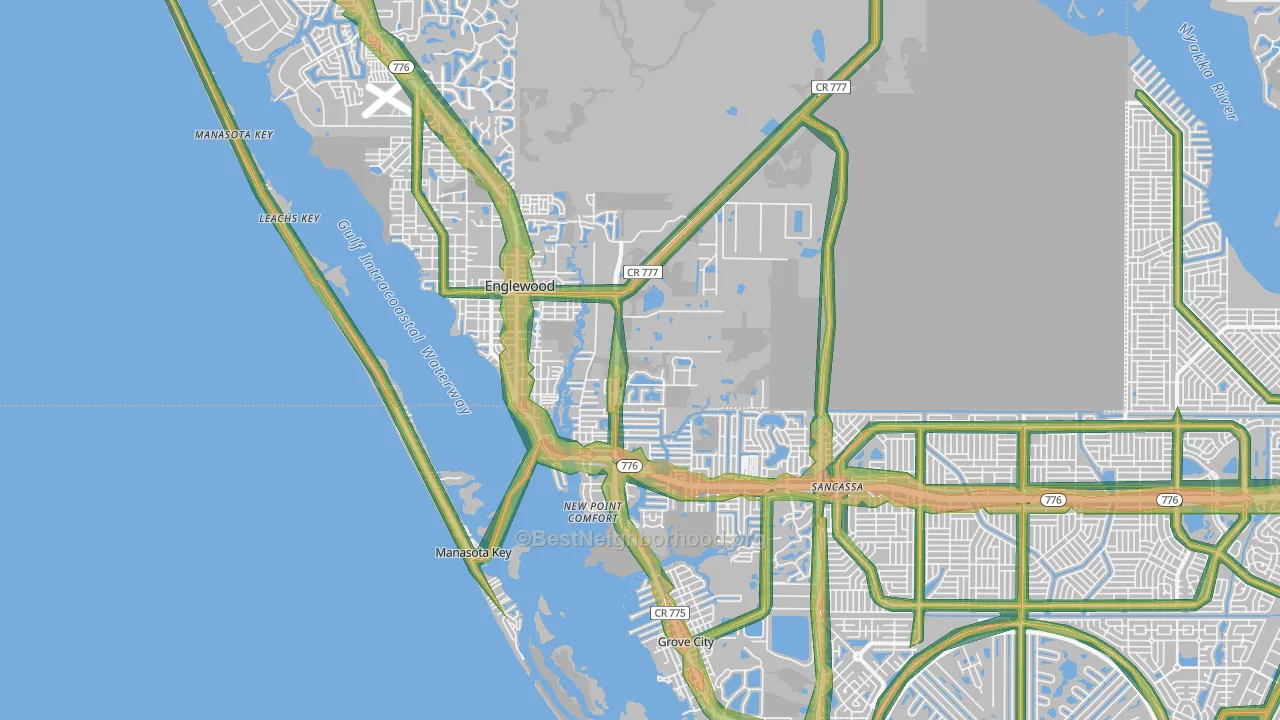 Englewood, FL Map of Noise Levels in Englewood