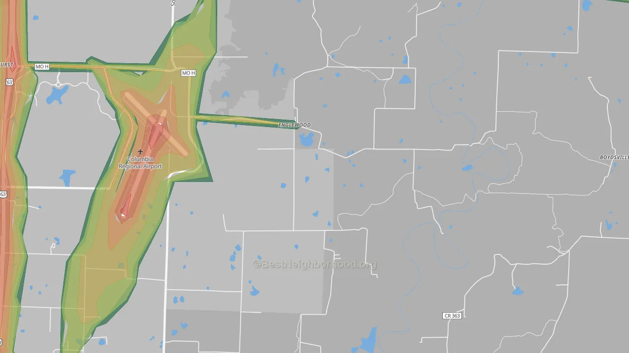 Englewood, MO Map of Noise Levels in Englewood