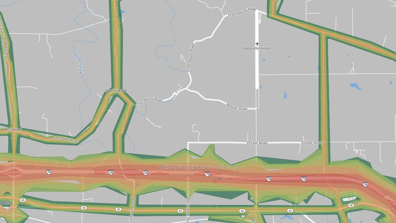 Enochsburg, IN Map of Noise Levels in Enochsburg