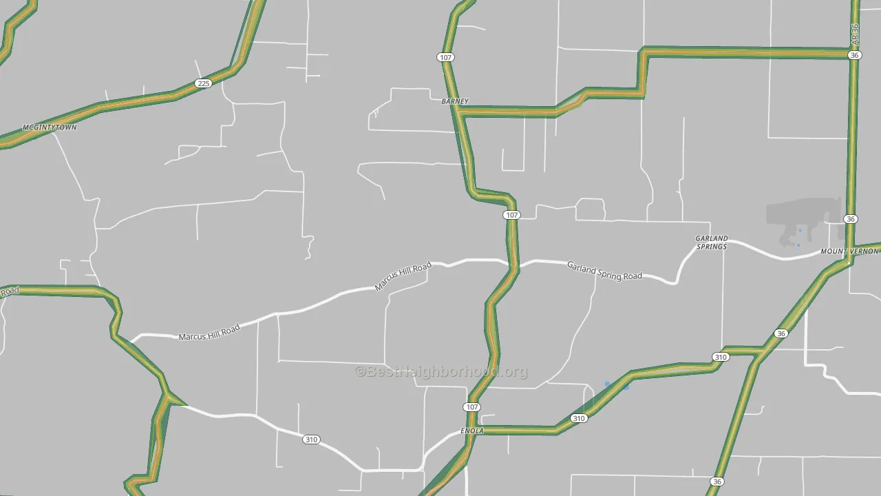 Enola, AR Map of Noise Levels in Enola