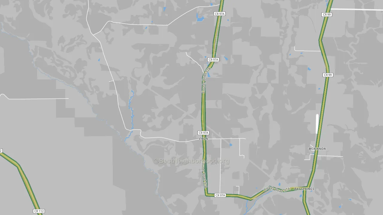 Enon, FL Map of Noise Levels in Enon