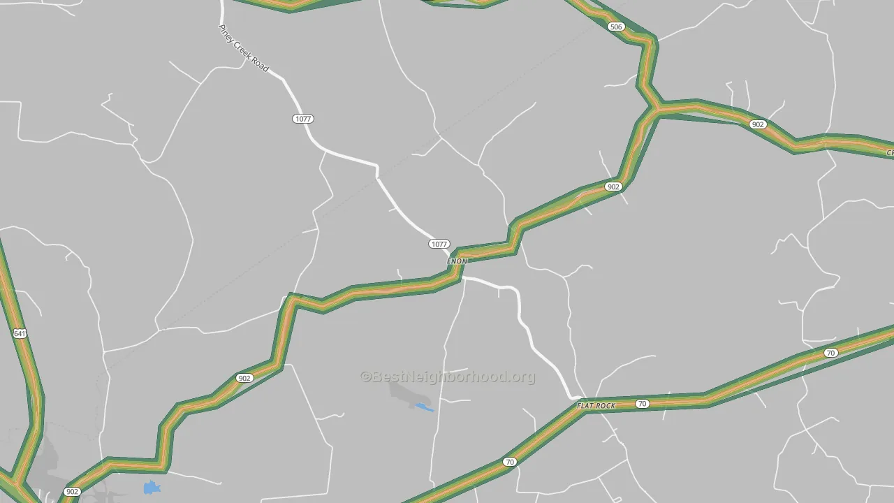 Enon, KY Map of Noise Levels in Enon