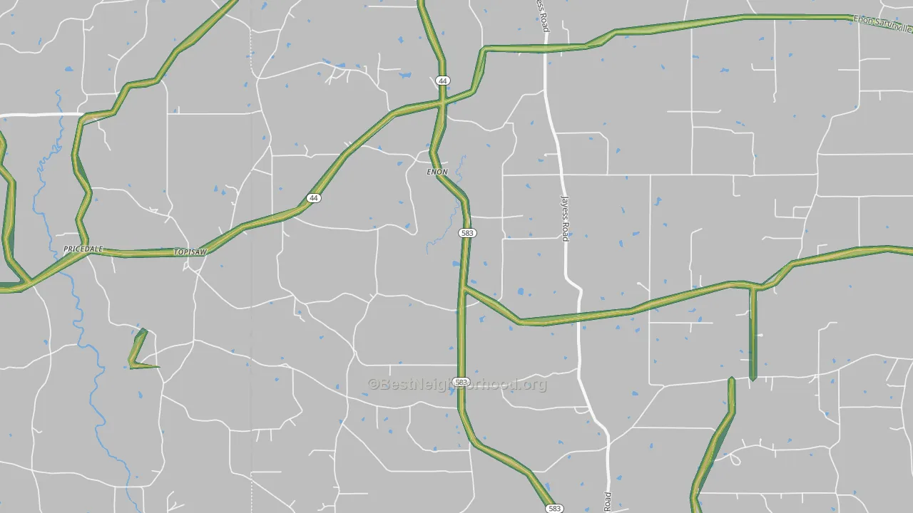 Enon, MS Map of Noise Levels in Enon