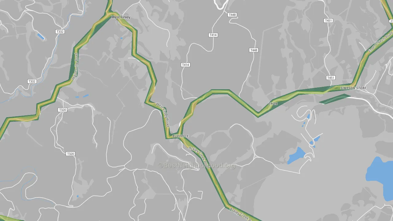 Enon, PA Map of Noise Levels in Enon