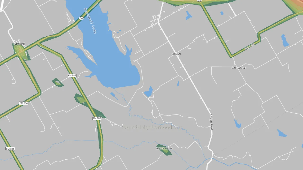 Ensign, TX Map of Noise Levels in Ensign