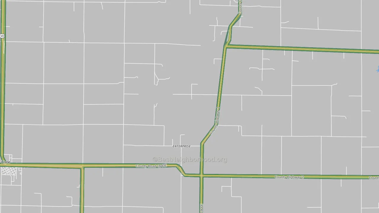 Enterprise, IL Map of Noise Levels in Enterprise