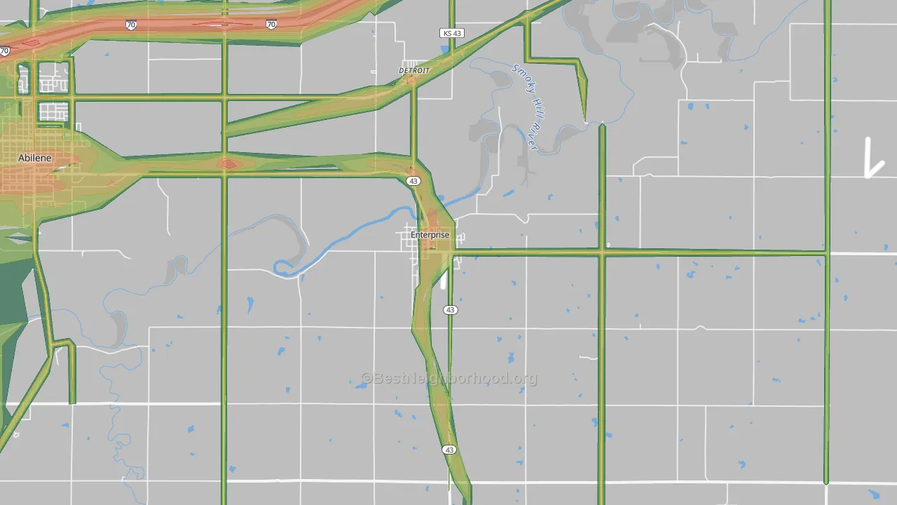 Enterprise, KS Map of Noise Levels in Enterprise