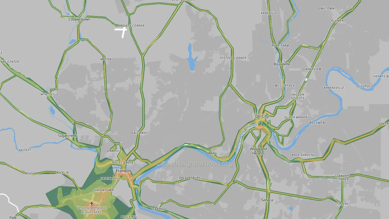 Enterprise, PA Map of Noise Levels in Enterprise