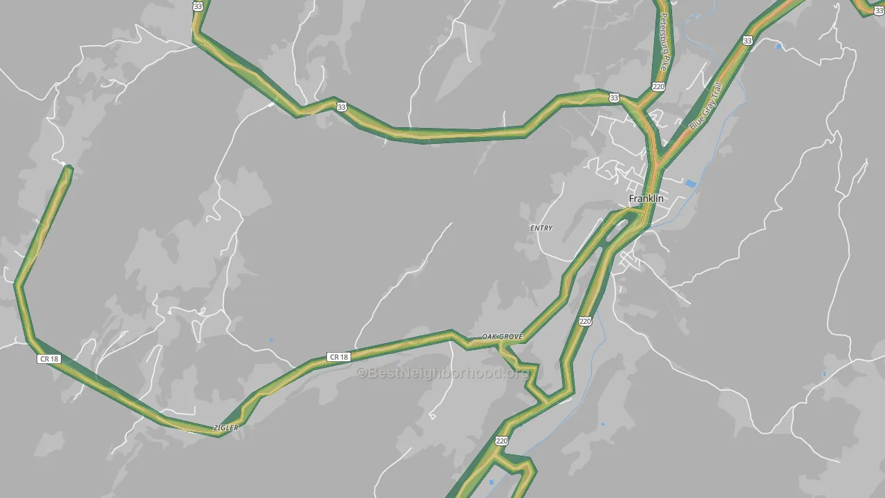 Entry, WV Map of Noise Levels in Entry