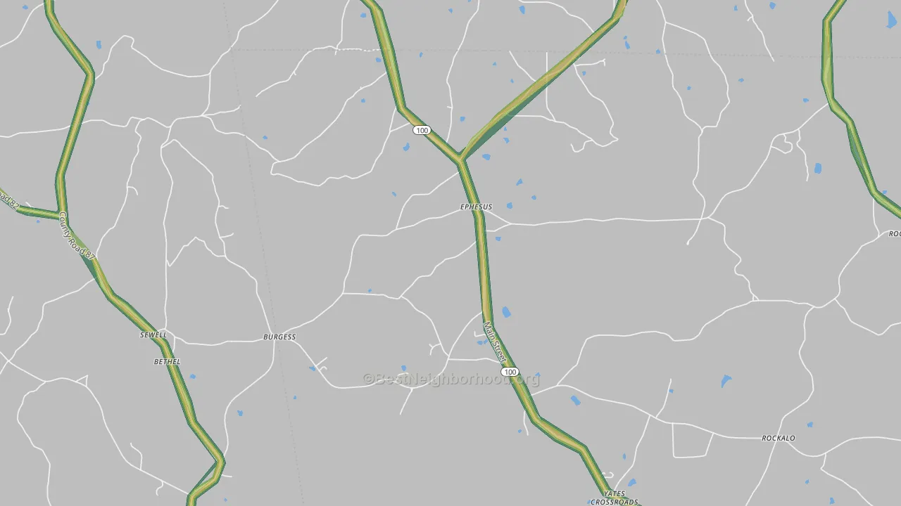 Ephesus, GA Map of Noise Levels in Ephesus