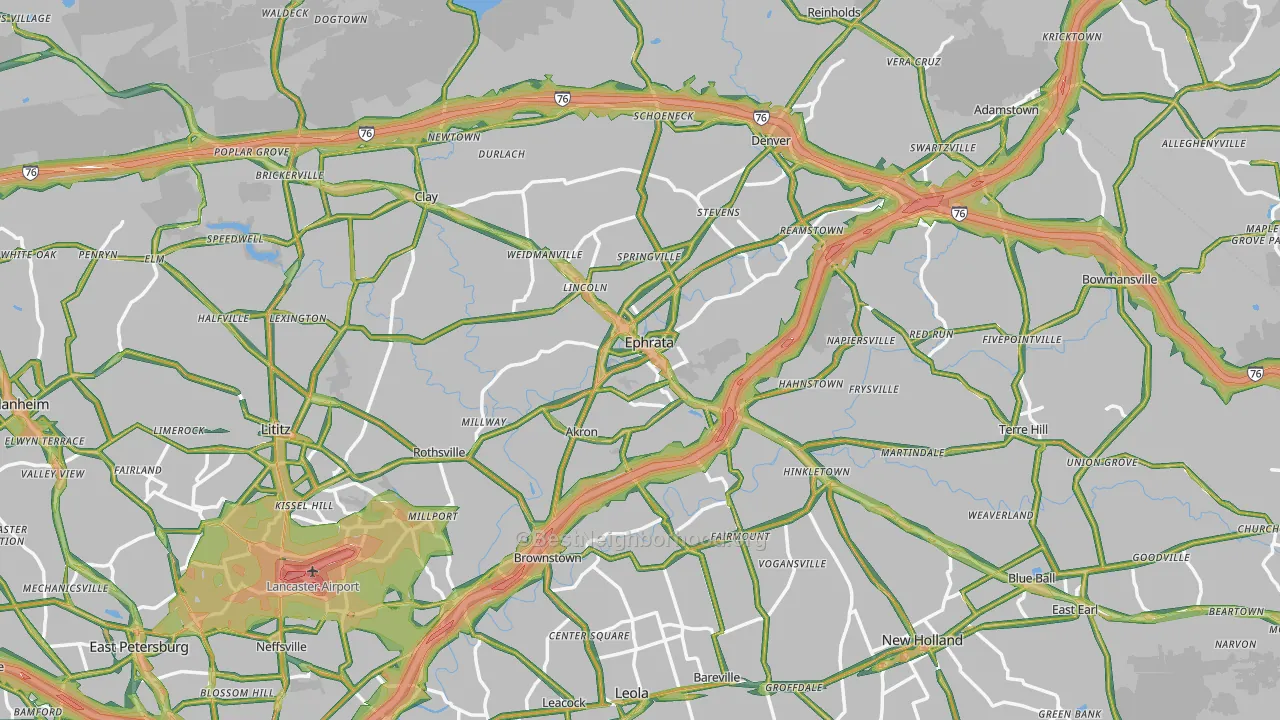 Ephrata, PA Map of Noise Levels in Ephrata