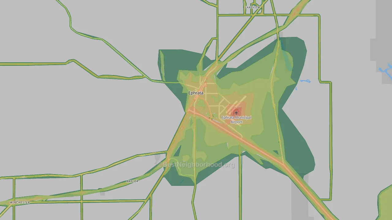 Ephrata, WA Map of Noise Levels in Ephrata