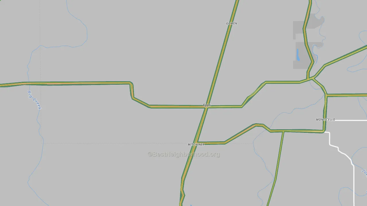 Epps, LA Map of Noise Levels in Epps