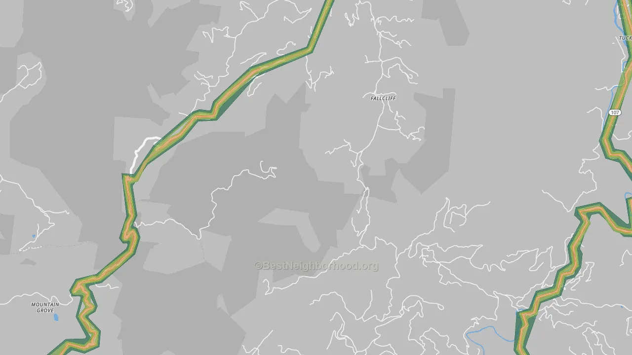 Erastus, NC Map of Noise Levels in Erastus