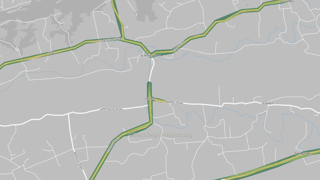 Erdman, PA Map of Noise Levels in Erdman