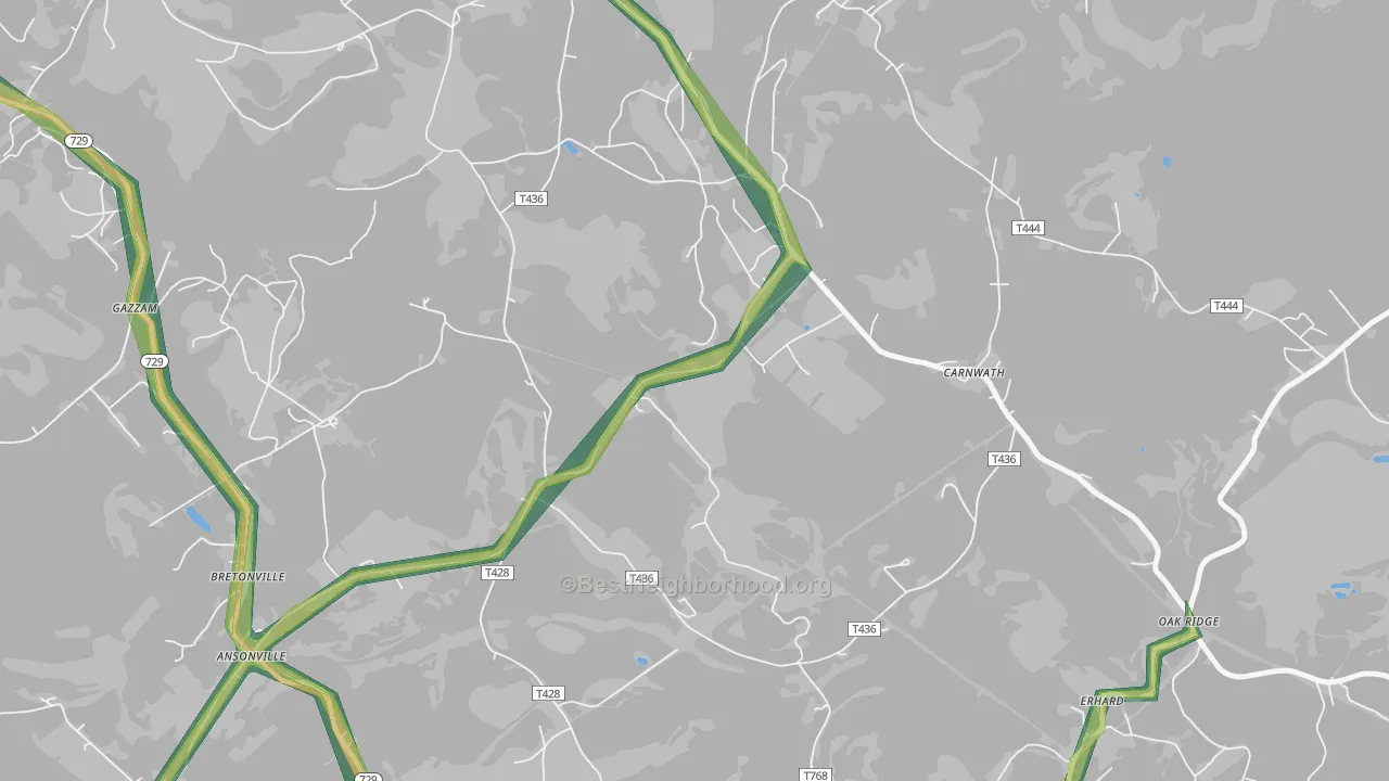 Erhard, PA Map of Noise Levels in Erhard