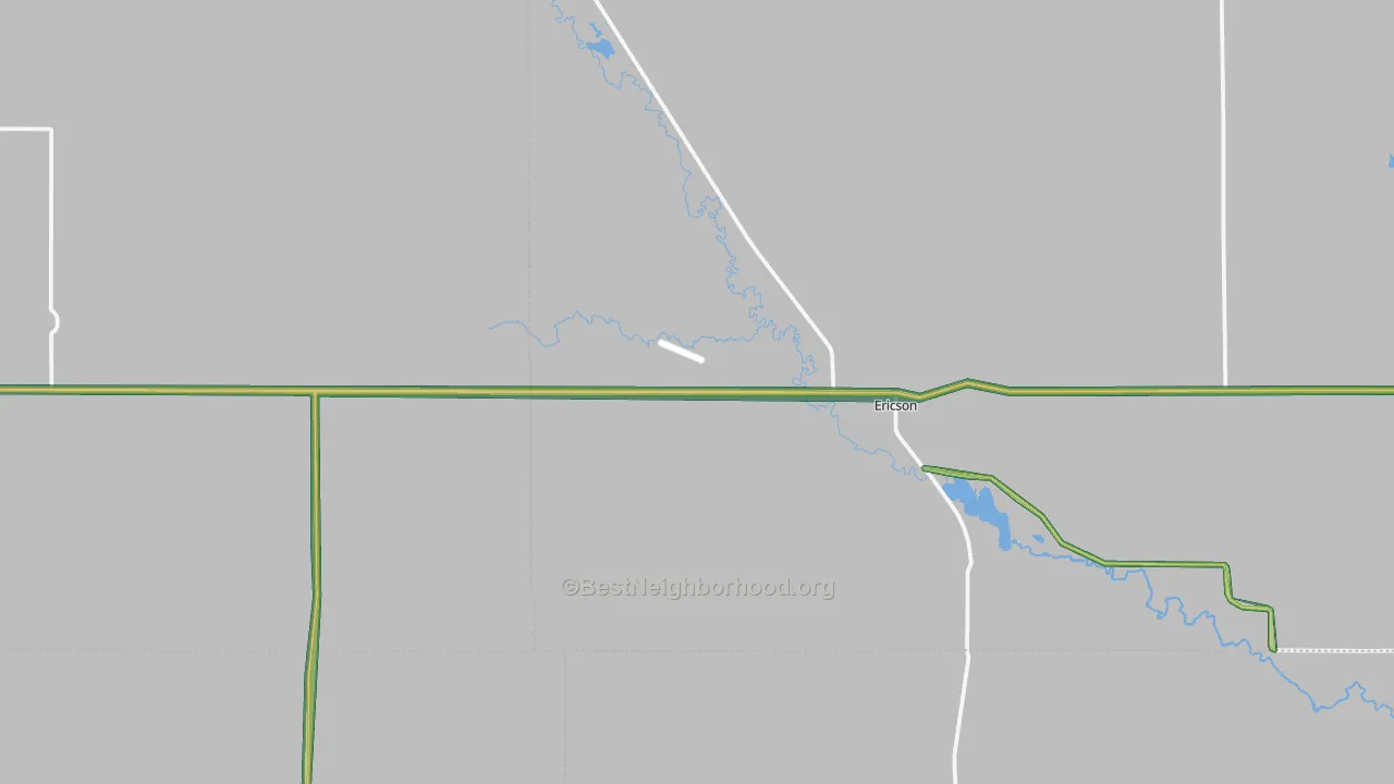 Ericson, NE Map of Noise Levels in Ericson