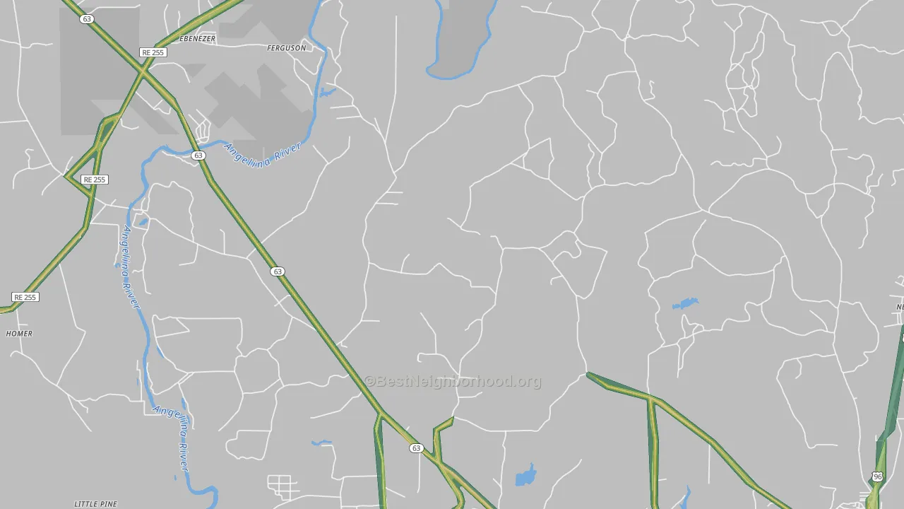 Erin, TX Map of Noise Levels in Erin