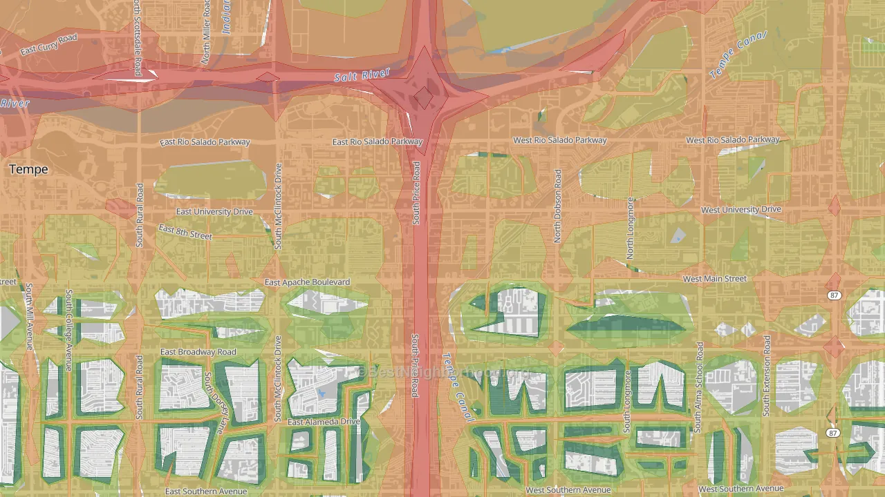 Escalante, Tempe, AZ Map of Noise Levels in Escalante
