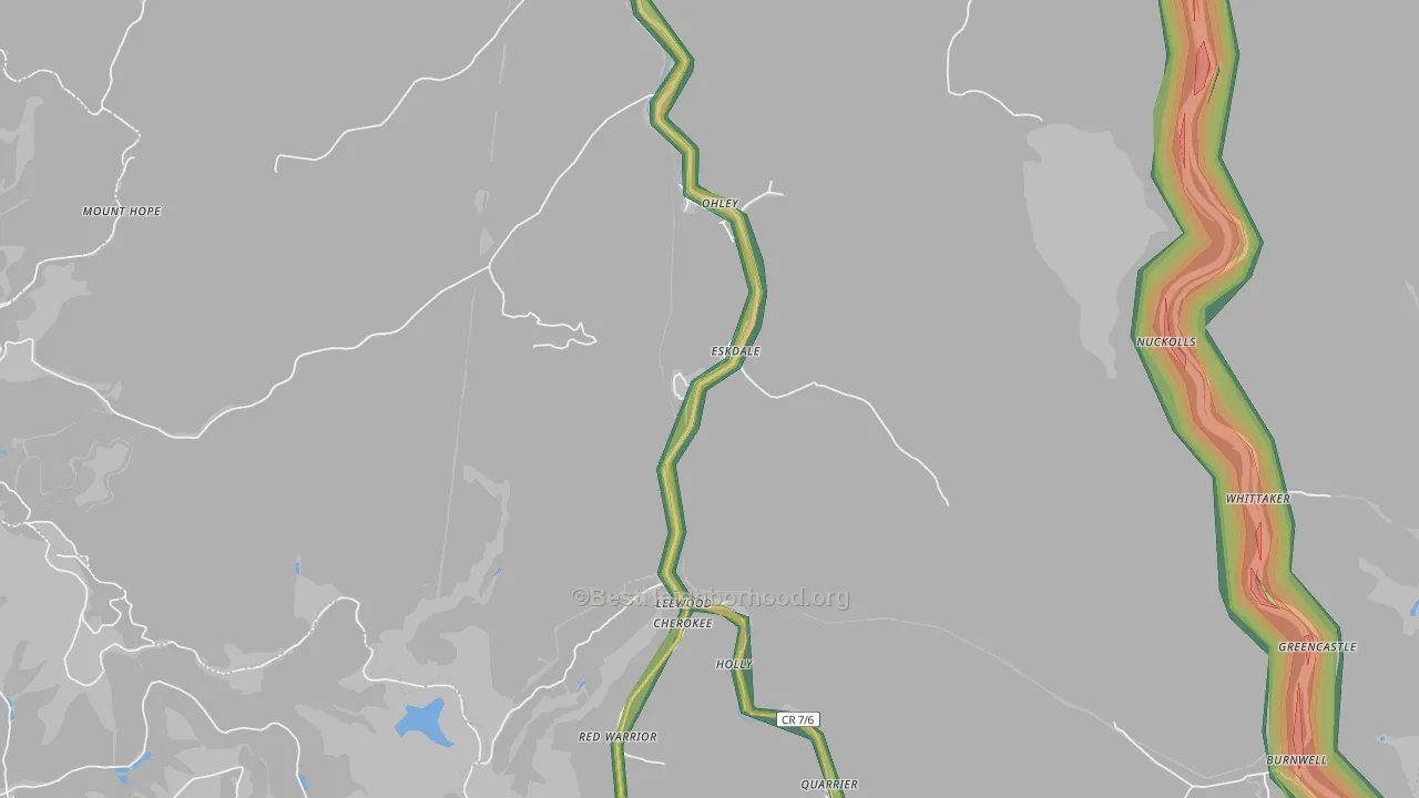 Eskdale, WV Map of Noise Levels in Eskdale