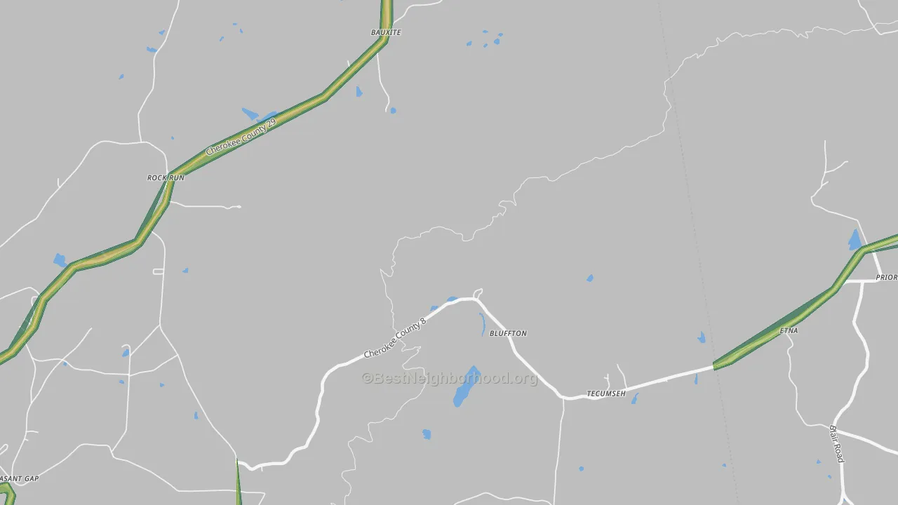 Esom Hill, AL Map of Noise Levels in Esom Hill