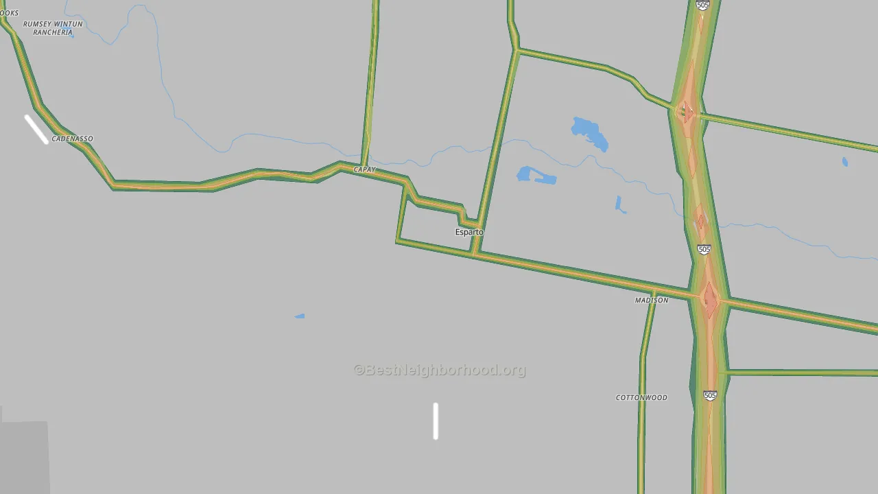 Esparto, CA Map of Noise Levels in Esparto