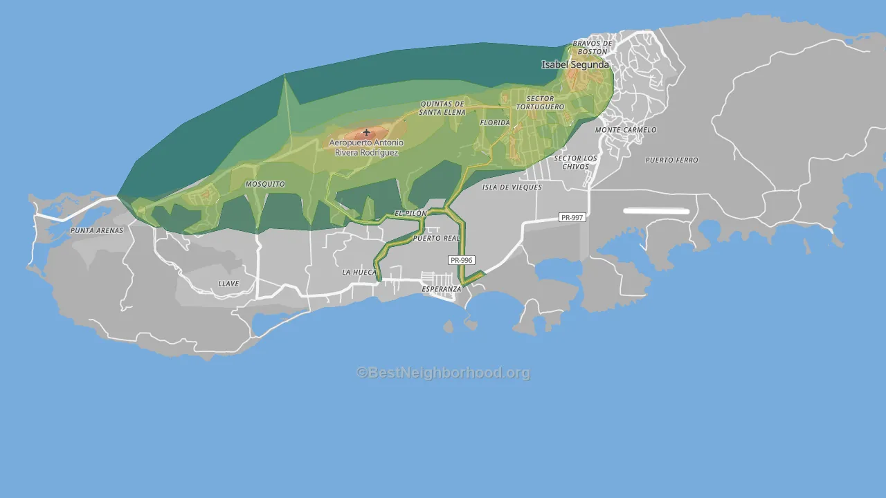 Esperanza, PR Map of Noise Levels in Esperanza