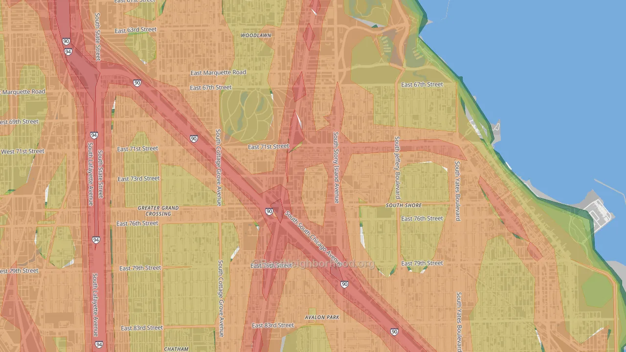 Essex, Chicago, IL Map of Noise Levels in Essex