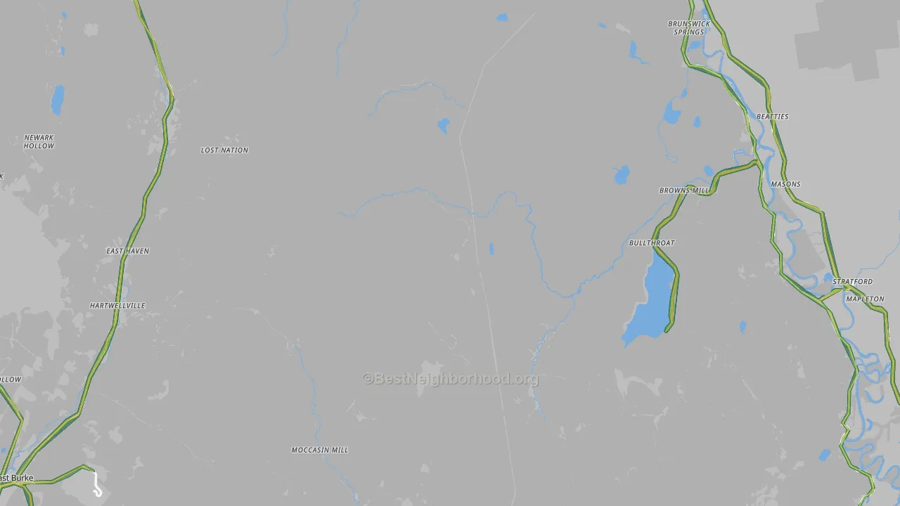 Essex County, VT Map of Noise Levels in Essex County