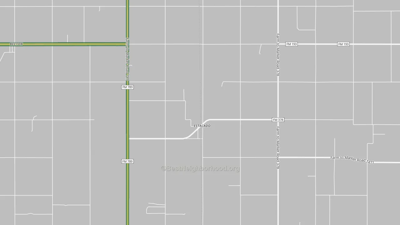 Estacado, TX Map of Noise Levels in Estacado