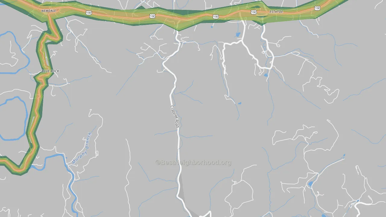 Estatoe, NC Map of Noise Levels in Estatoe