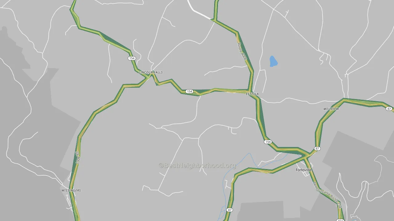 Estella, PA Map of Noise Levels in Estella