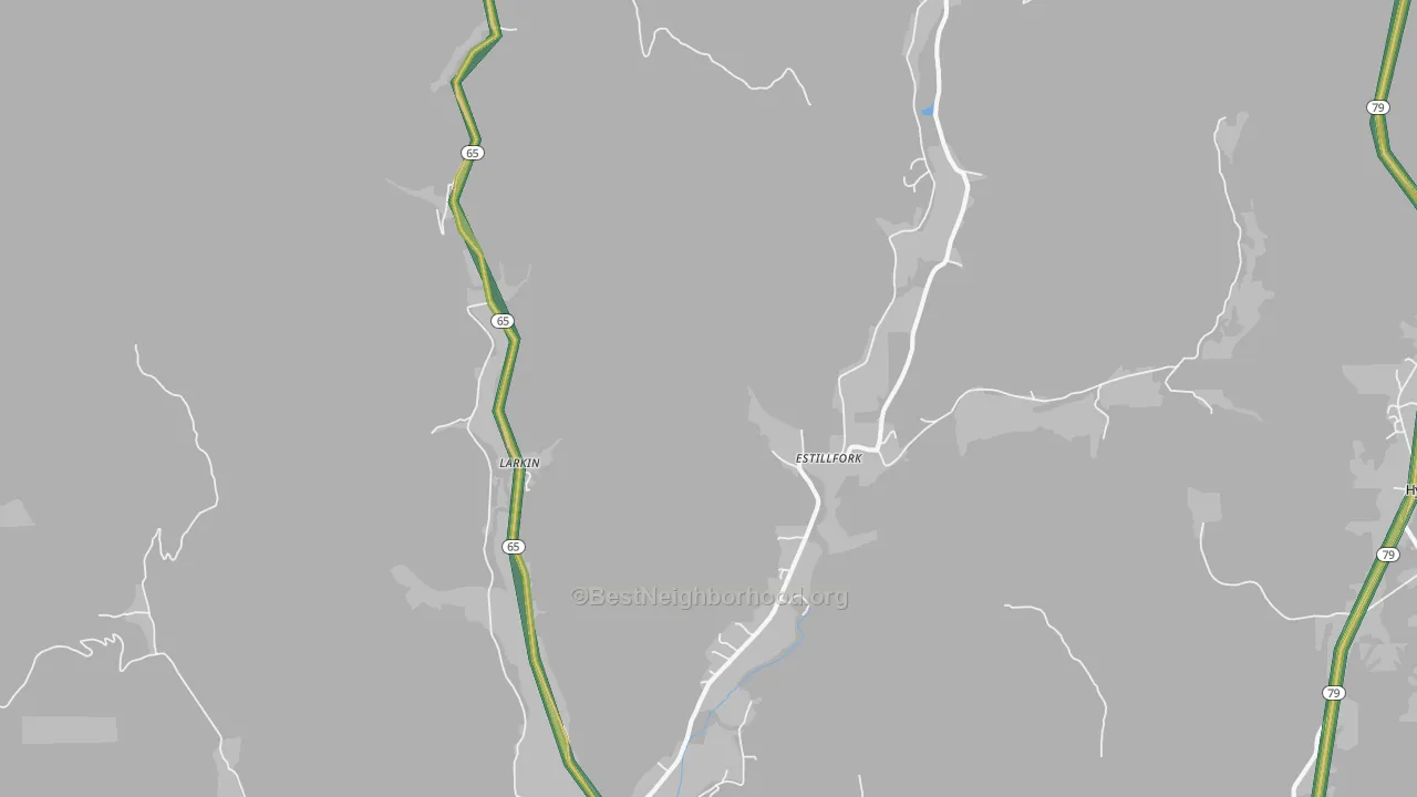 Estillfork, AL Map of Noise Levels in Estillfork