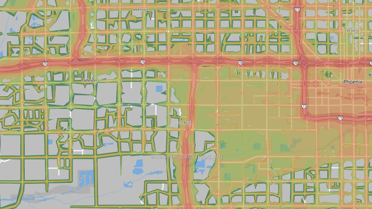 Estrella, Phoenix, AZ Map of Noise Levels in Estrella