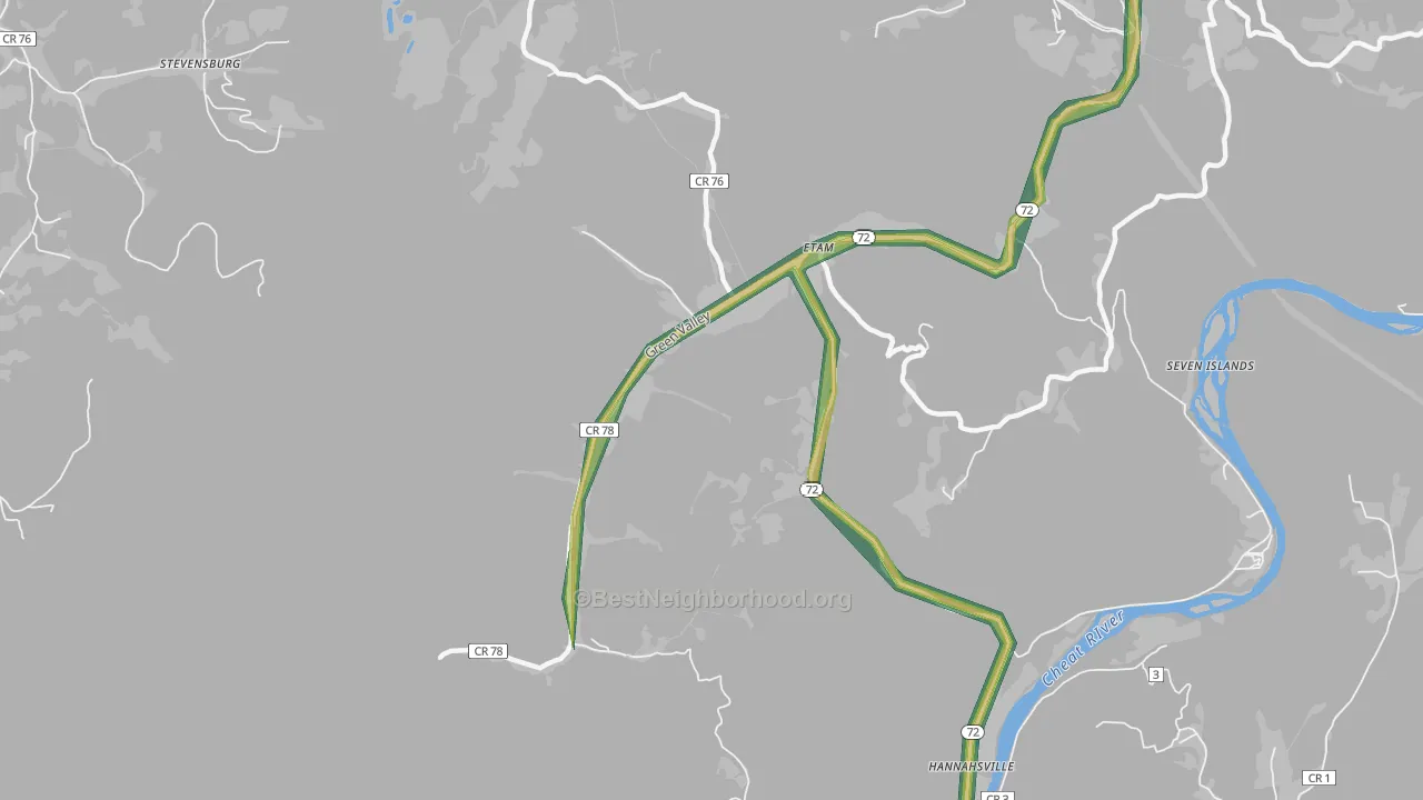 Etam, WV Map of Noise Levels in Etam