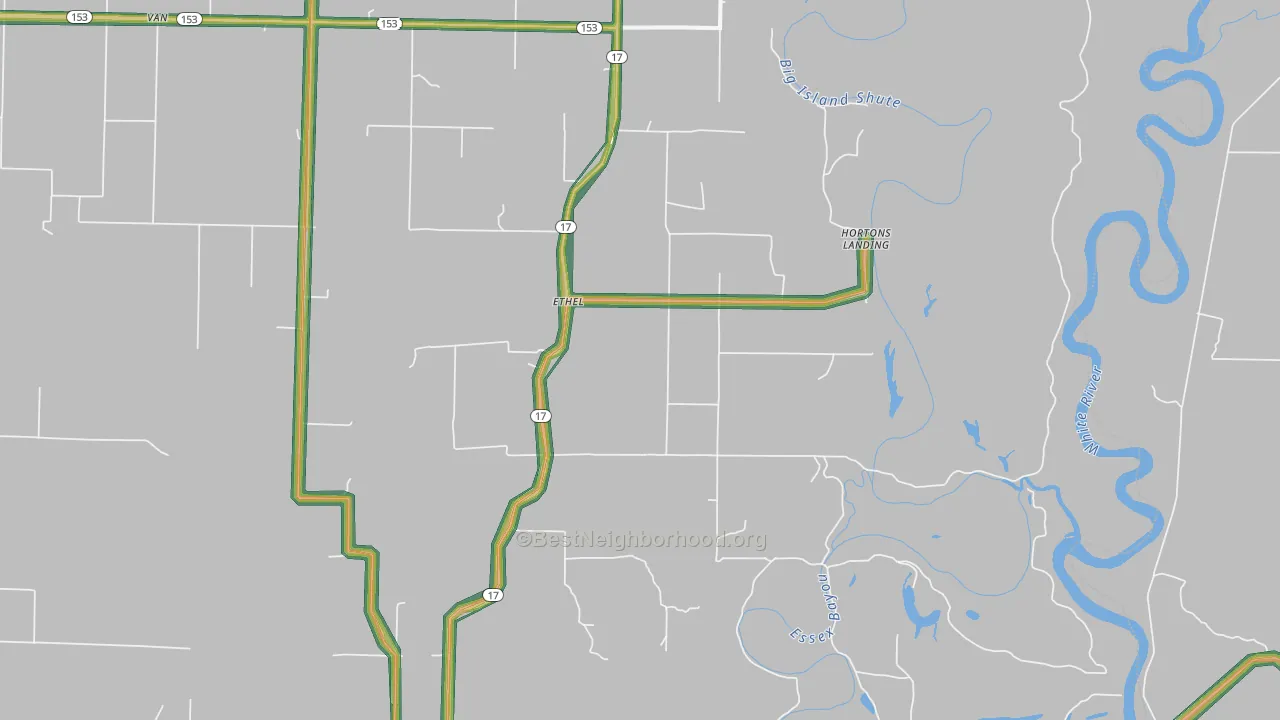 Ethel, AR Map of Noise Levels in Ethel