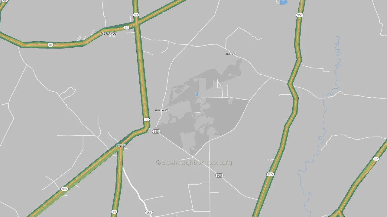 Ethel, LA Map of Noise Levels in Ethel