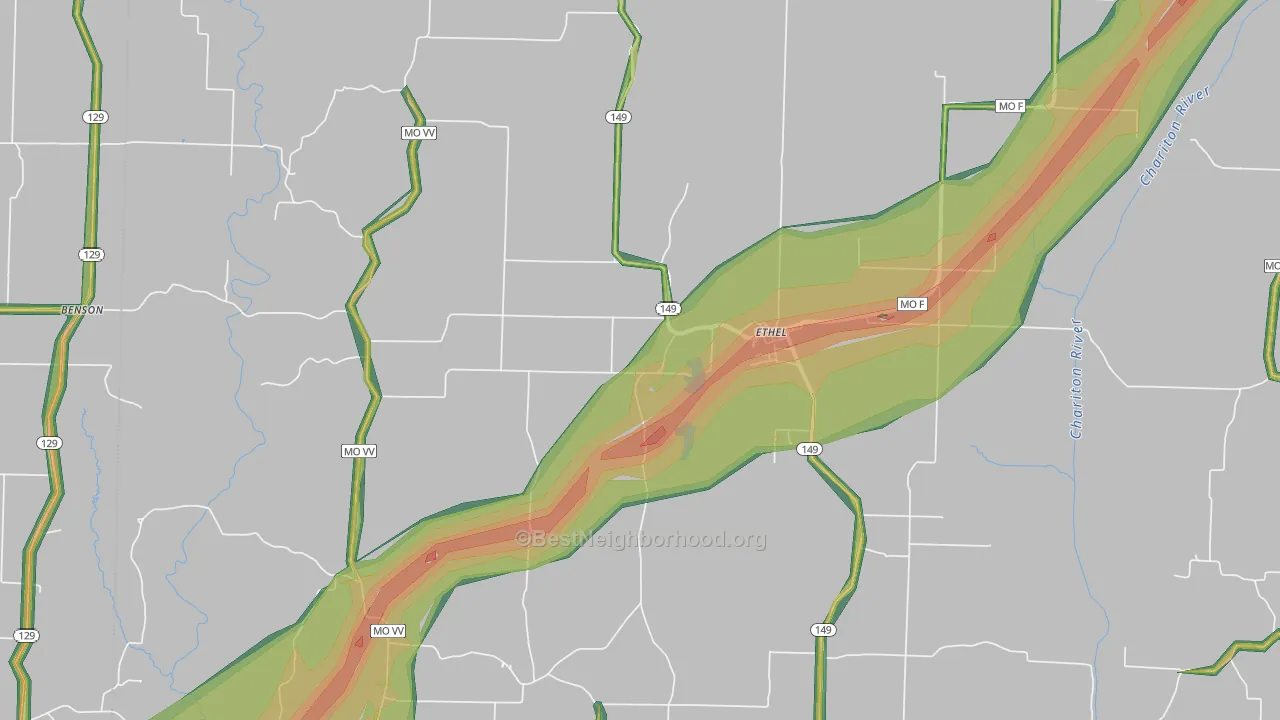 Ethel, MO Map of Noise Levels in Ethel