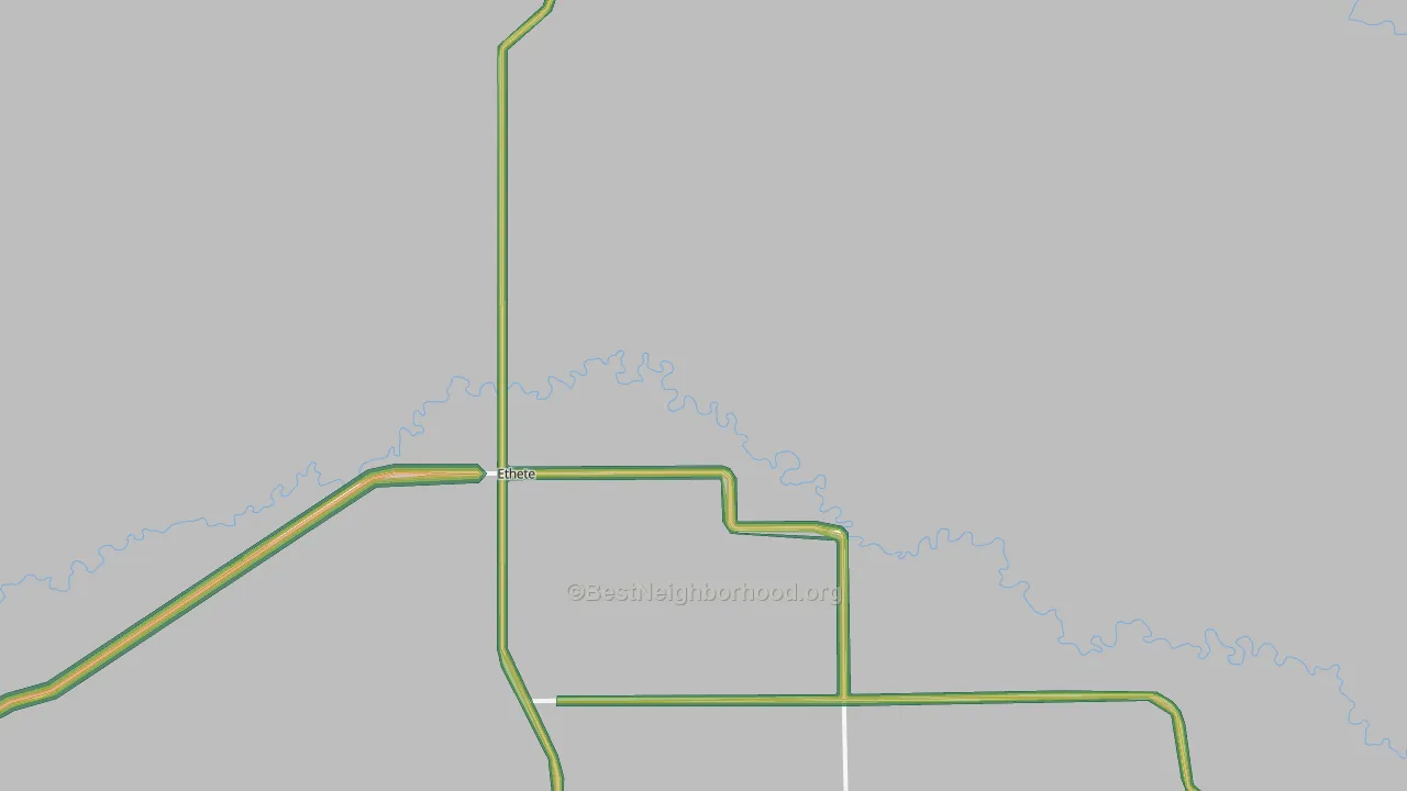 Ethete, WY Map of Noise Levels in Ethete
