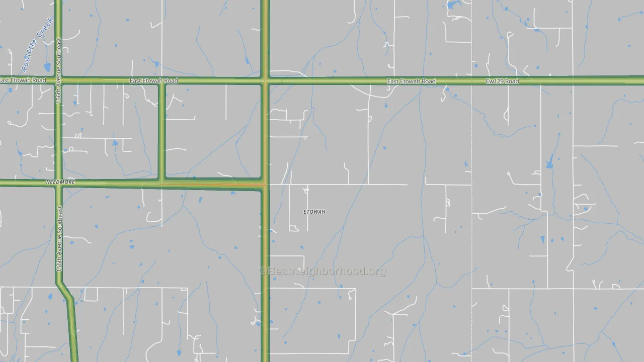 Etowah, OK Map of Noise Levels in Etowah