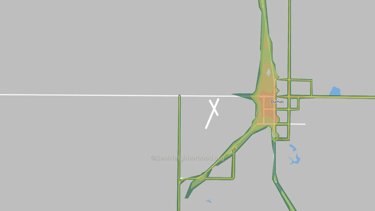 Etter, TX Map of Noise Levels in Etter
