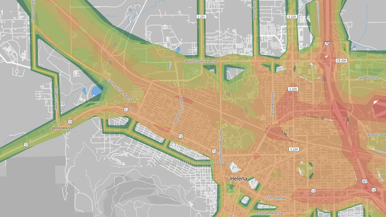 Euclid Ave North, Helena, MT Map of Noise Levels in Euclid Ave North