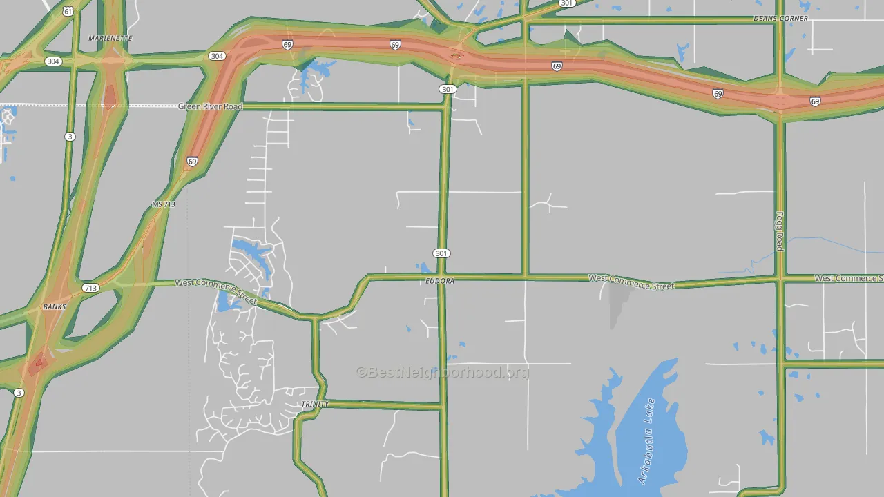 Eudora, MS Map of Noise Levels in Eudora