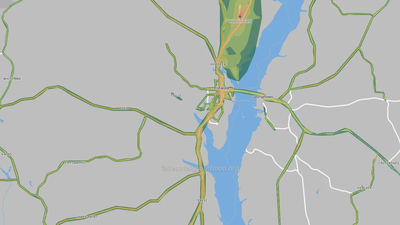 Eufaula, AL Map of Noise Levels in Eufaula