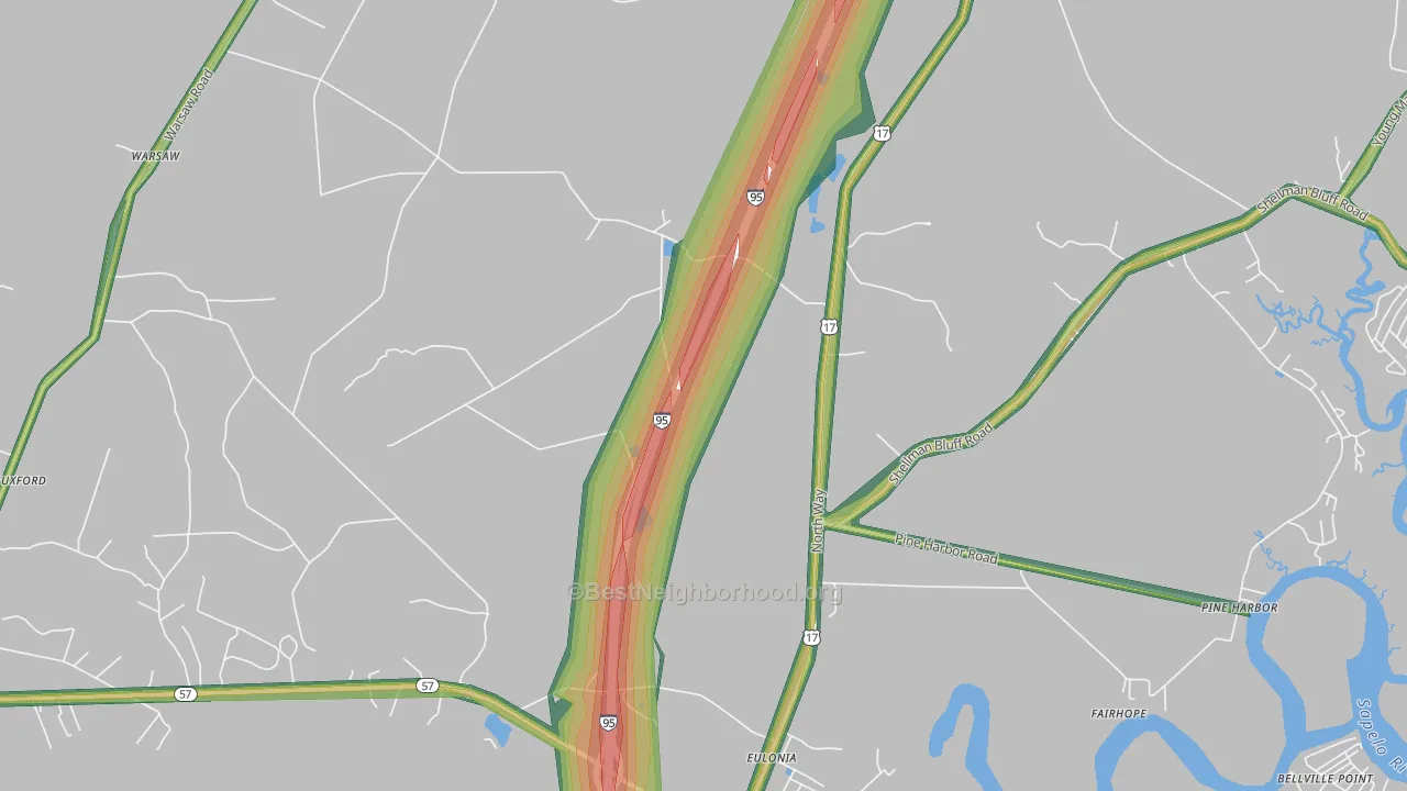 Eulonia, GA Map of Noise Levels in Eulonia