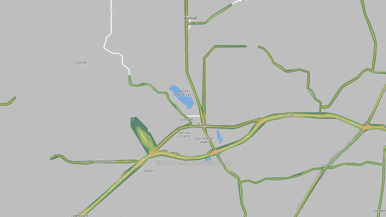 Eupora, MS Map of Noise Levels in Eupora