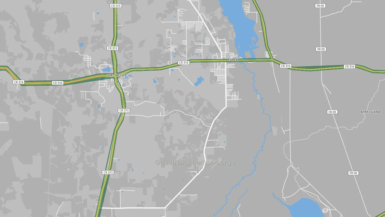 Eureka, FL Map of Noise Levels in Eureka