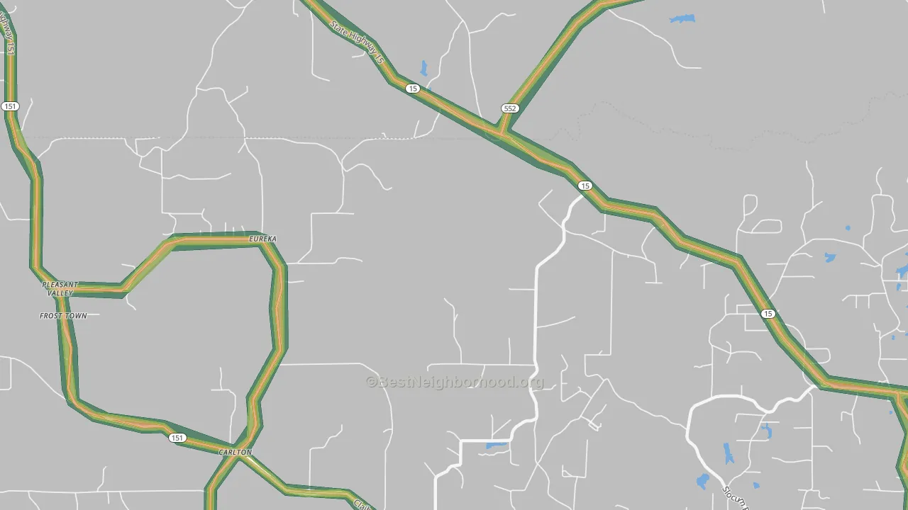 Eureka, LA Map of Noise Levels in Eureka